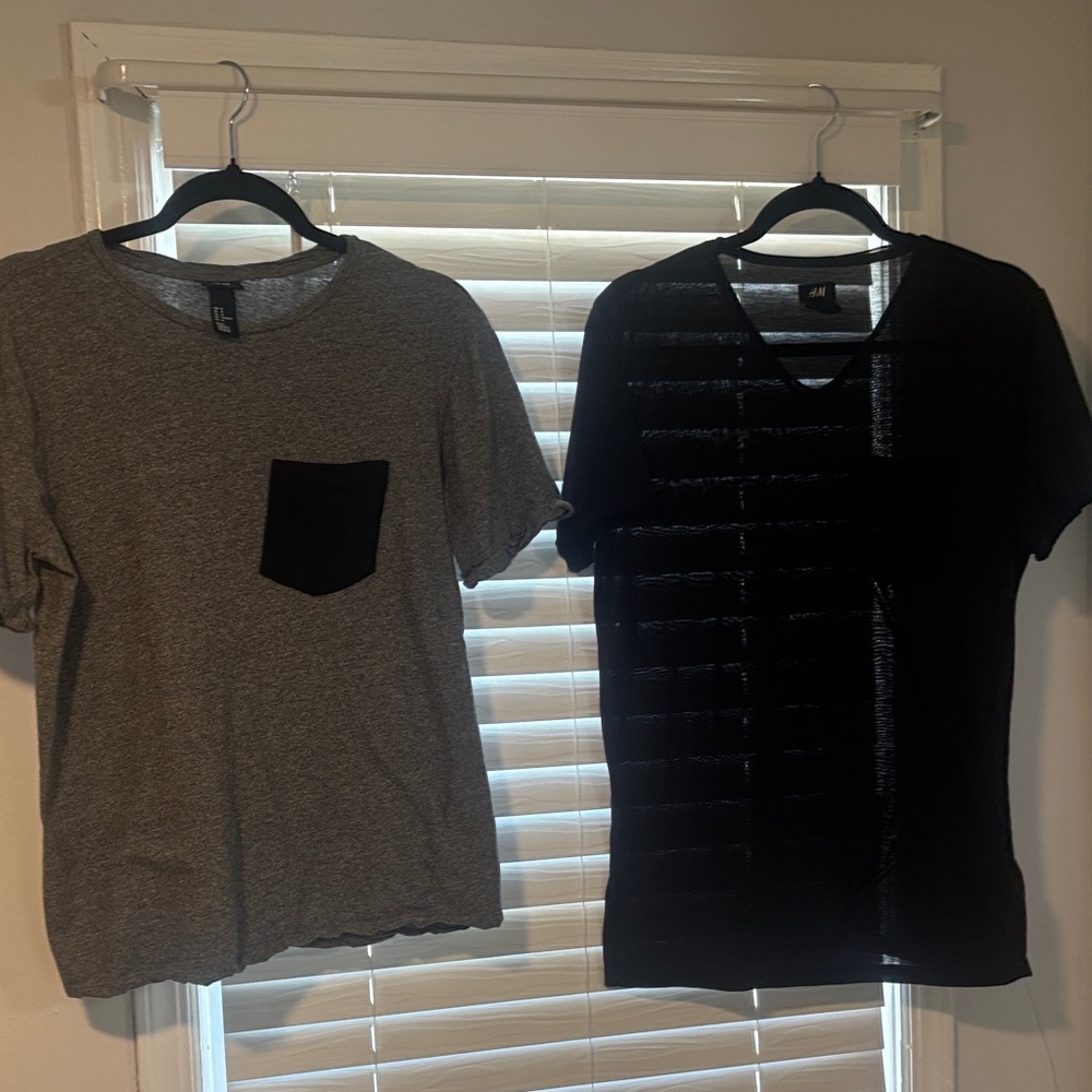 H&M Gray and Black Men's Short Sleeve Tees 2 for $12